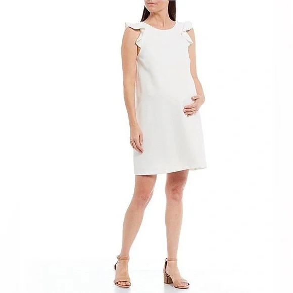 sachin and babi light blue dress Alex Marie Dresses | Nwt Alex Marie Maternity Ruffle Detail Cap Sleeve Dress in White Size 2 | Color: White | Size: 2M